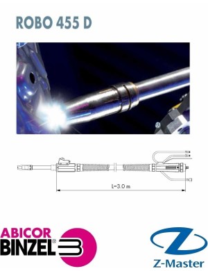 Горелка для роботизированной Сварки ROBO 455D M8 с прямым гусаком 3,00 м WZ-2