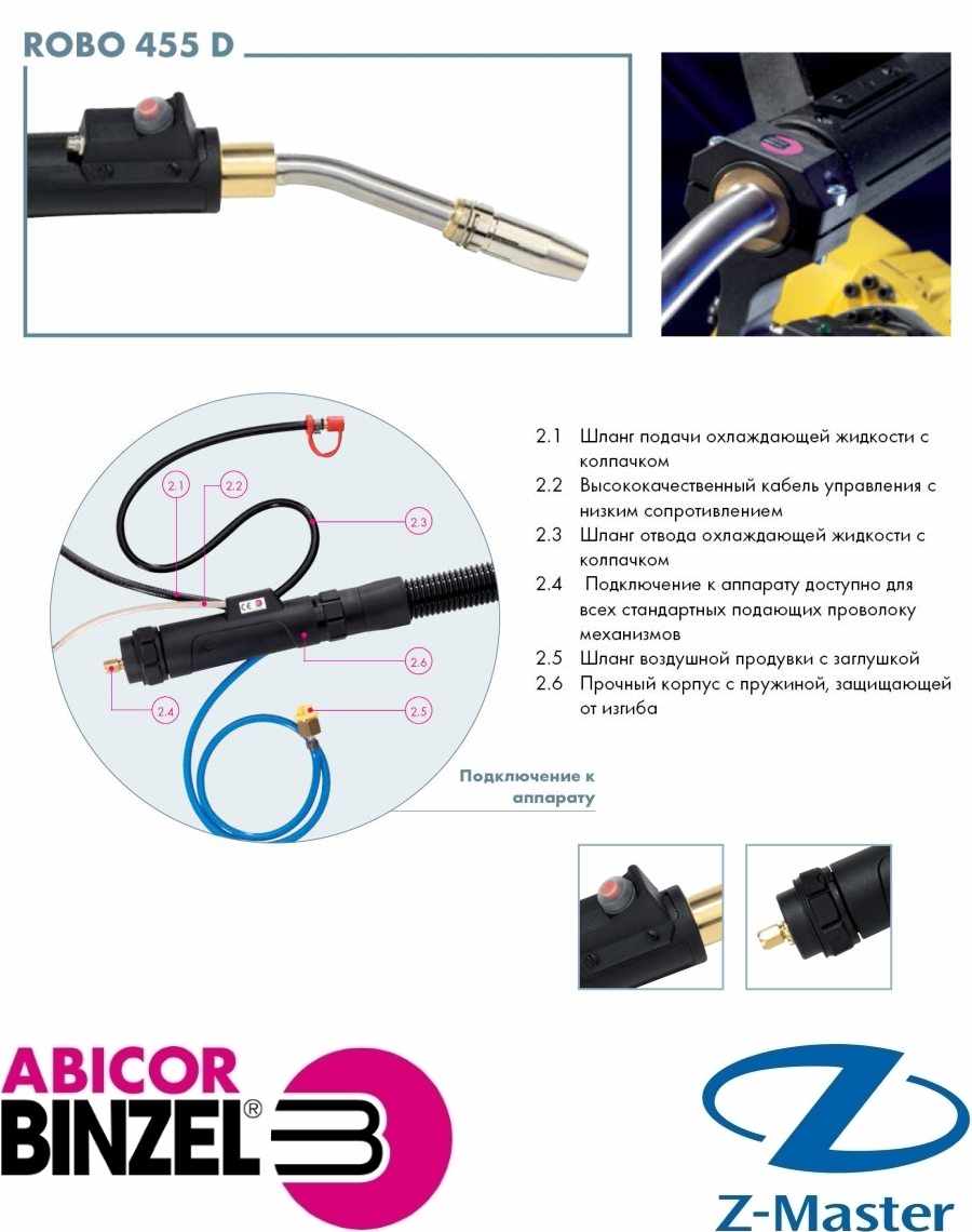 ROBO 455D M8 22° 1,3 м WZ-0 Сварочная горелка Binzel