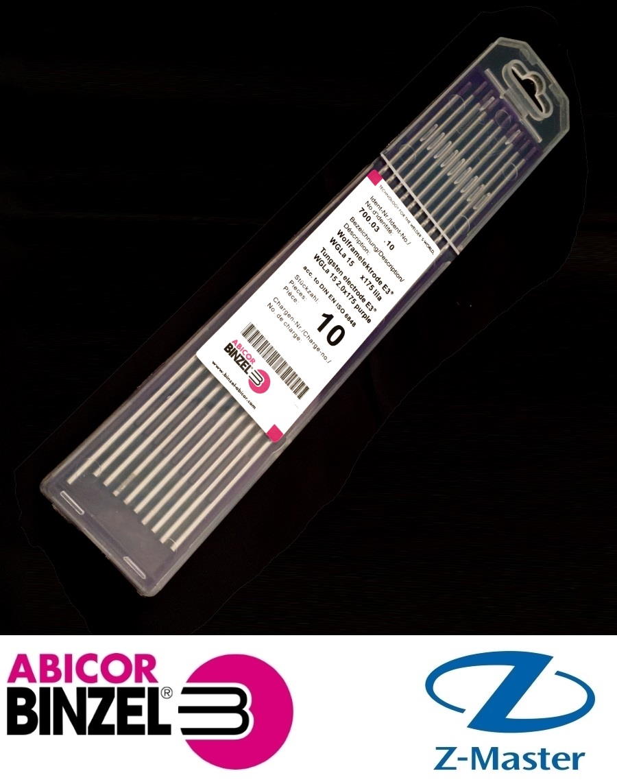Вольфрамовый электрод Е3 3,2 мм х 175 фиолетовый Abicor Binzel