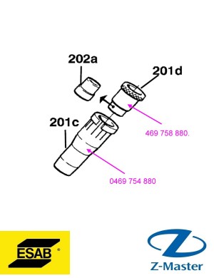 Газовое сопло SLIP-ON PSF400 0469754880 Esab