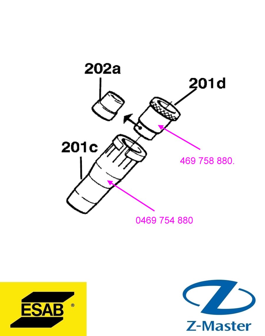 Газовое сопло SLIP-ON PSF400 0469754880 Esab