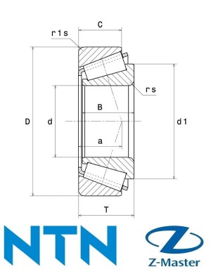 30307 конический подшипник NTN 4T-30307