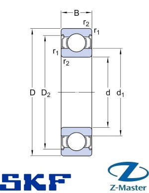 63800-ZZ подшипник SKF 63800-2Z