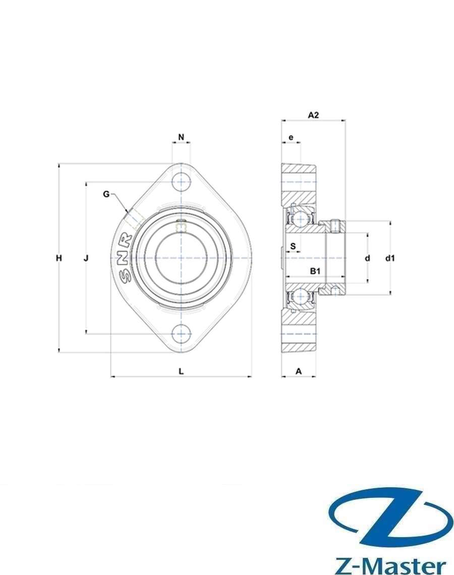 ESFD207 фланцевый узел d 30 SNR | KHFD207 GLCTE35-XL