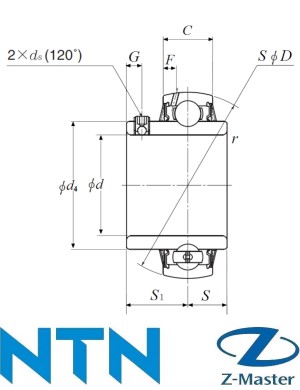 UC207-SS подшипник NTN F-UC207D1/LP03