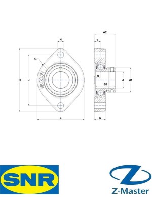 FD205 корпус узла SNR USFD205 / ASFD205 NTN / GLCTEY25 INA