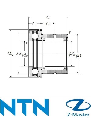 NKX15T2Z комбинированный игольчатый подшипник NTN