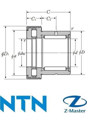 NKXR25T2Z комбинированный игольчатый подшипник NTN
