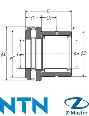 NKXR50T2 комбинированный игольчатый подшипник NTN