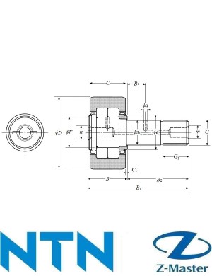 NUKR80-X опорный ролик с цапфой NTN NUKR80X/3AS