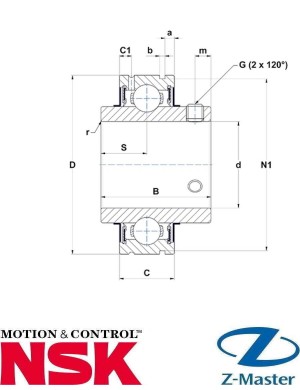 UR204 подшипник 1120-20 RHP/NSK CUC204