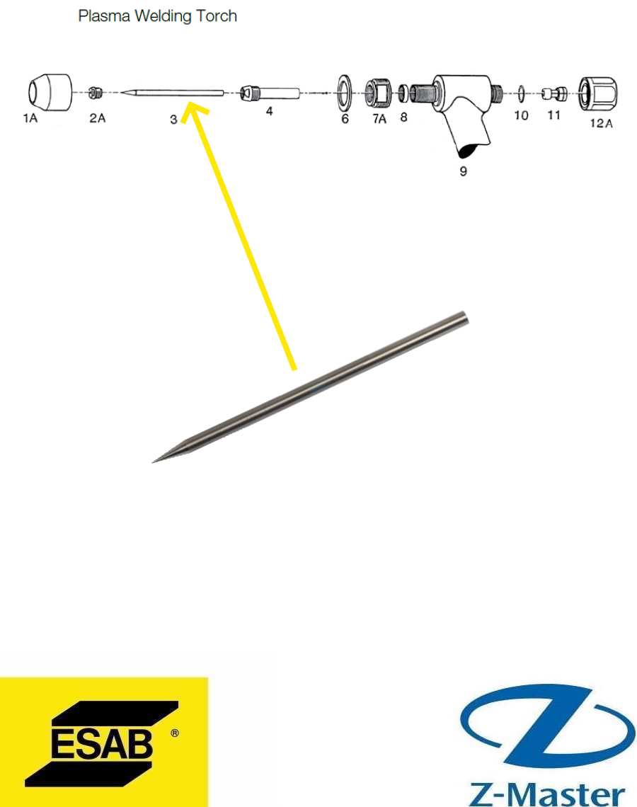 Вольфрамовый электрод WrZM 3/16" × 7" (арт. 1509-4802-PL), упаковка 5 шт — аналог ESAB 9-1827 Standard
