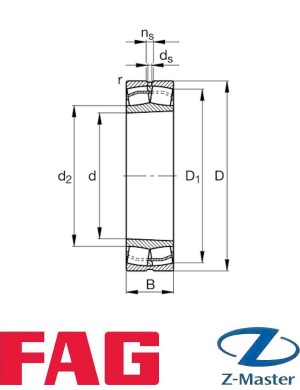 Подшипник FAG 22205-E1-XL-K — сферический роликовый, 25×52×18 мм